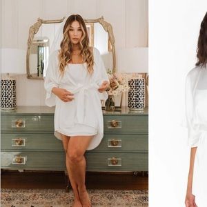White Show Me Your Mumu bridal robe and slip - worn once, excellent condition